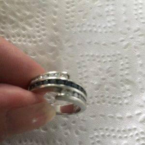 Beautiful 14kt White Gold With Black Diamonds And